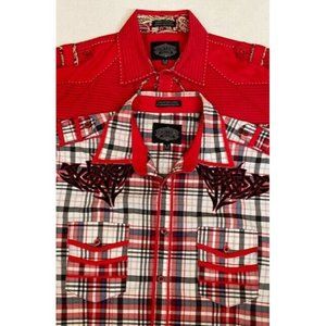 2 Men's Montero Western Style Shirts Size M Butto